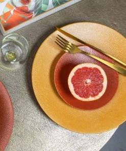 Table Passion Assiette Safran 31 Cm En Grès Jaune -Chef&Sommelier-boutique assiette safran 31 cm en gres jaune 1