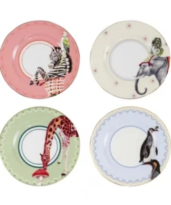 Yvonne Ellen Assiettes En Porcelaine Animaux D16cm - Lot De 4