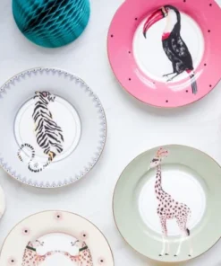 Yvonne Ellen Assiettes En Porcelaine Safari D16cm - Lot De 4 -Chef&Sommelier-boutique assiettes en porcelaine safari d16cm lot de 4 1