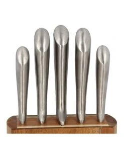 OGO Living Bloc à Couteau Et 5 Couteaux En Acacia Et Inox -Chef&Sommelier-boutique bloc a couteau et 5 couteaux en acacia et inox 2