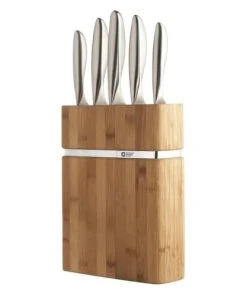Richardson Sheffield Bloc Bamboo 5 Couteaux De Cuisine