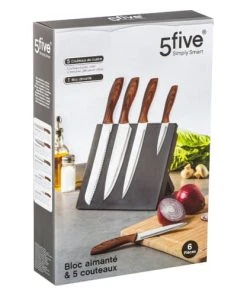 Secret De Gourmet Bloc De 5 Couteaux Aimantés 10 Secret De Gourmet Bloc De 5 Couteaux Aimantés -Chef&Sommelier-boutique bloc de 5 couteaux aimantes 2