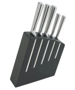 Jean Dubost Bloc De 5 Couteaux Kimono Noir En Inox Multicolore