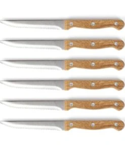 LIVOO Bloc De 6 Couteaux à Steak En Bois Beige -Chef&Sommelier-boutique bloc de 6 couteaux a steak en bois beige 2