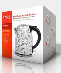 LIVOO Bouilloire Jungle En Acier Inoxydable Blanc -Chef&Sommelier-boutique bouilloire jungle en acier inoxydable blanc 5