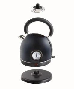 LIVOO Bouilloire Rétro Avec Thermomètre En Acier Inoxydable Noir -Chef&Sommelier-boutique bouilloire retro avec thermometre en acier inoxydable noir 3