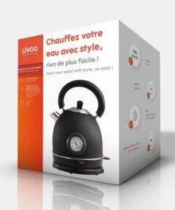 LIVOO Bouilloire Rétro Avec Thermomètre En Acier Inoxydable Noir -Chef&Sommelier-boutique bouilloire retro avec thermometre en acier inoxydable noir 4