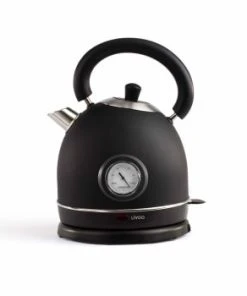 LIVOO Bouilloire Rétro Avec Thermomètre En Acier Inoxydable Noir -Chef&Sommelier-boutique bouilloire retro avec thermometre en acier inoxydable noir dod157