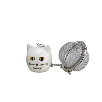 Faye Boule à Thé Breloque Chat Blanc 3,5cm 5 Faye Boule à Thé Breloque Chat Blanc 3,5cm – Image 3