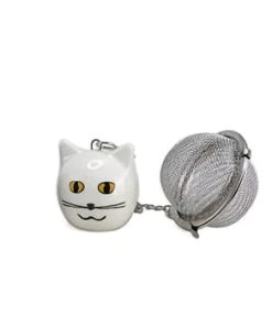 Faye Boule à Thé Breloque Chat Noir 3,5cm -Chef&Sommelier-boutique boule a the breloque chat blanc 3 5cm chat