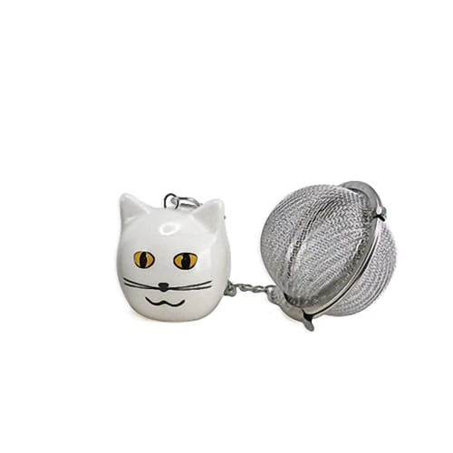Faye Boule à Thé Breloque Chat Blanc 3,5cm 3 Faye Boule à Thé Breloque Chat Blanc 3,5cm