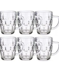 Wadiga Chopes à Bière En Verre Avec Poignées 520ml - Lot De 6