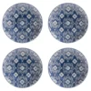Table Passion Coffret De 4 Assiettes à Dessert 20 Cm En Grès Bleu -Chef&Sommelier-boutique coffret de 4 assiettes a dessert 20 cm en gres bleu