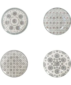 Table Passion Coffret De 4 Assiettes à Dessert 20 Cm En Grès Multicolore