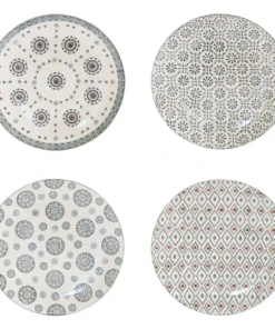 Table Passion Coffret De 4 Assiettes Plates 26 Cm En Grès Multicolore