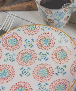 Table Passion Coffret De 4 Assiettes Plates 26 Cm En Grès Multicolore -Chef&Sommelier-boutique coffret de 4 assiettes plates 26 cm en gres multicolore 3