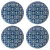 Table Passion Coffret De 4 Assiettes Plates Décors Assortis 26 Cm En Grès Bleu -Chef&Sommelier-boutique coffret de 4 assiettes plates decors assortis 26 cm en gres bleu