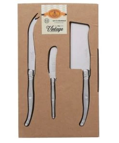 Jean Dubost Coffret Fromage 3 Pièces Fromage Laguiole En Inox Argent