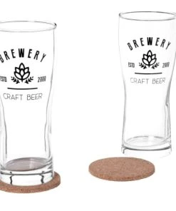 Maisons Du Monde Composition Verres à Bière (x2) Et Dessous De Verre En Bois D'eucalyptus -Chef&Sommelier-boutique composition verres a biere x2 et dessous de verre en bois d eucalyptus 1000 13 16 229411 2