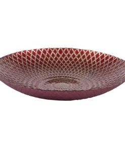 Table Passion Coupe 33 Cm Rouge En Verre Décoré