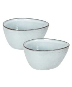 Maisons Du Monde Coupelle En Grès Bleu Gris H6 - Lot De 2