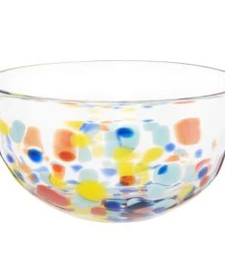 Maisons Du Monde Coupelle En Verre Transparent Et Motifs à Pois Multicolores - Lot De 2