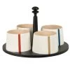 Maisons Du Monde Coupelles Apéritives En Grès Blanc Motifs Multicolores (x4) Plateau En Bois D'hévéa Noir -Chef&Sommelier-boutique coupelles aperitives en gres blanc motifs multicolores x4 plateau en bois d hevea noir 1000 0 36 231030 1