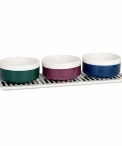 Maisons Du Monde Coupelles Apéritives En Grès Multicolore (x3) Plateau à Motifs Blancs Et Noirs