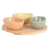 Maisons Du Monde Coupelles Apéritives En Grès Vert, Rose Et Jaune (x3) Plateau En Bois D'hévéa -Chef&Sommelier-boutique coupelles aperitives en gres vert rose et jaune x3 plateau en bois d hevea 1000 2 38 231032 1