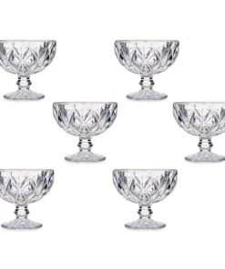 Wadiga Coupes à Glace En Verre Bordure Dorée H10,5cm - Lot De 6