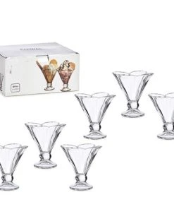 Wadiga Coupes à Glace En Verre Fleur H12cm - Lot De 6 -Chef&Sommelier-boutique coupes a glace en verre fleur h12cm lot de 6 1