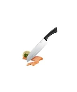 GEFU Couteau Santoku Alvéolé En Plastique Argent -Chef&Sommelier-boutique couteau santoku alveole en plastique argent 1