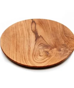 Bazar Bizar Grand Plat Rond En Bois De Teck