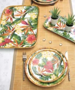 Les Jardins De La Comtesse Grand Plateau En Mélamine Avec Un Imprimé Fleurs Exotiques 5 Les Jardins De La Comtesse Grand Plateau En Mélamine Avec Un Imprimé Fleurs Exotiques -Chef&Sommelier-boutique grand plateau en melamine avec un imprime fleurs exotiques 1