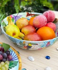 Les Jardins De La Comtesse Grand Saladier En Mélamine Imprimé Toucans -Chef&Sommelier-boutique grand saladier en melamine imprime toucans 3