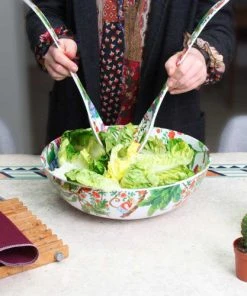 Les Jardins De La Comtesse Grand Saladier En Mélamine Pure 31 Cm Décoré Par Des Singes De Bali -Chef&Sommelier-boutique grand saladier en melamine pure 31 cm decore par des singes de bali 1