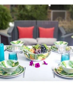 Les Jardins De La Comtesse Grand Saladier En Mélamine Pure 31 Cm En Imprimé Fleurs Exotiques -Chef&Sommelier-boutique grand saladier en melamine pure 31 cm en imprime fleurs exotiques 1