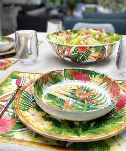Les Jardins De La Comtesse Grand Saladier En Mélamine Pure 31 Cm En Imprimé Fleurs Exotiques -Chef&Sommelier-boutique grand saladier en melamine pure 31 cm en imprime fleurs exotiques 2
