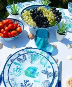 Les Jardins De La Comtesse Grand Saladier En Mélamine Pure En Imprimé Marin 31 Cm -Chef&Sommelier-boutique grand saladier en melamine pure en imprime marin 31 cm 1