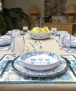 Les Jardins De La Comtesse Grand Saladier En Mélamine Pure Incassable Bleu Et Beige 31 Cm -Chef&Sommelier-boutique grand saladier en melamine pure incassable bleu et beige 31 cm 2