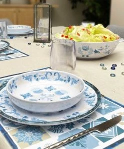 Les Jardins De La Comtesse Grand Saladier En Mélamine Pure Incassable Bleu Et Beige 31 Cm -Chef&Sommelier-boutique grand saladier en melamine pure incassable bleu et beige 31 cm 3