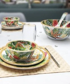 Les Jardins De La Comtesse Grand Saladier Profond En Mélamine 25 Cm En Imprimé Fleurs Exotiques -Chef&Sommelier-boutique grand saladier profond en melamine 25 cm en imprime fleurs exotiques 2