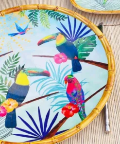 Les Jardins De La Comtesse Grande Assiette Plate En Mélamine 28 Cm Imprimé Toucans -Chef&Sommelier-boutique grande assiette plate en melamine 28 cm imprime toucans 2