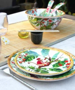 Les Jardins De La Comtesse Grande Assiette Plate En Mélamine Décorée De Singes De Bali Ø 28 Cm -Chef&Sommelier-boutique grande assiette plate en melamine decoree de singes de bali oe 28 cm 2