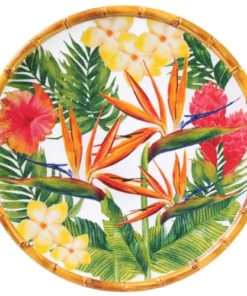 Les Jardins De La Comtesse Grande Assiette Plate En Mélamine Imprimé De Fleurs Exotiques Ø 28 Cm