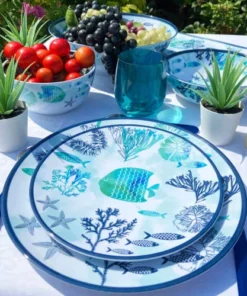 Les Jardins De La Comtesse Grande Assiette Plate Mélamine En Imprimé Marin 26,5 Cm -Chef&Sommelier-boutique grande assiette plate melamine en imprime marin 26 5 cm 1