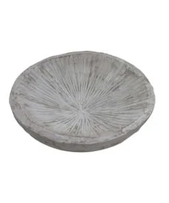 Sensei Maison Grande Coupelle En Bois Strié 24 Ou 30 Cm Blanc 30x30x7 Cm