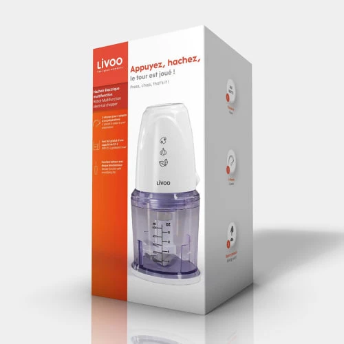 LIVOO Hachoir électrique Multifonction En Acier Inoxydable Blanc 5 LIVOO Hachoir électrique Multifonction En Acier Inoxydable Blanc – Image 3