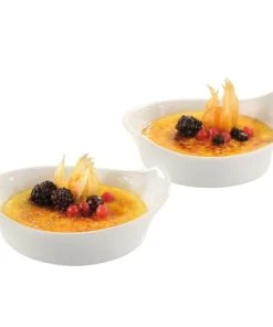 GEFU Lot De 2 Ramequin Pour Crème Brûlée En Porcelaine Blanc