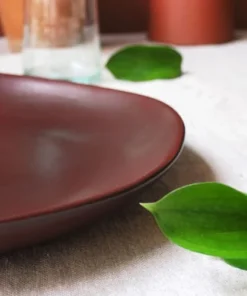 Maison Tilleul Lot De 4 Assiette à Dessert En Céramique Rouge D22 -Chef&Sommelier-boutique lot de 4 assiette a dessert en ceramique rouge d22 4